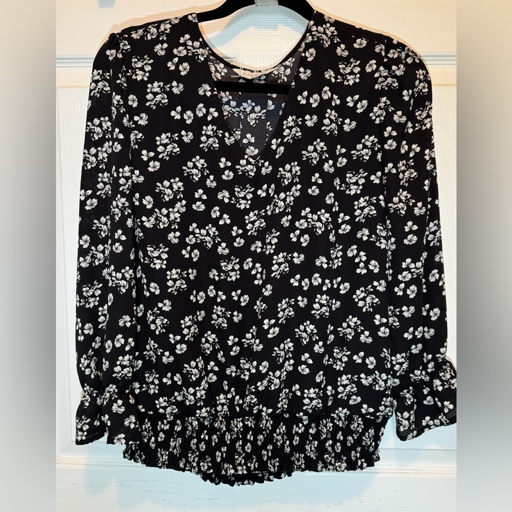 Denver Hayes Black and White Floral Top